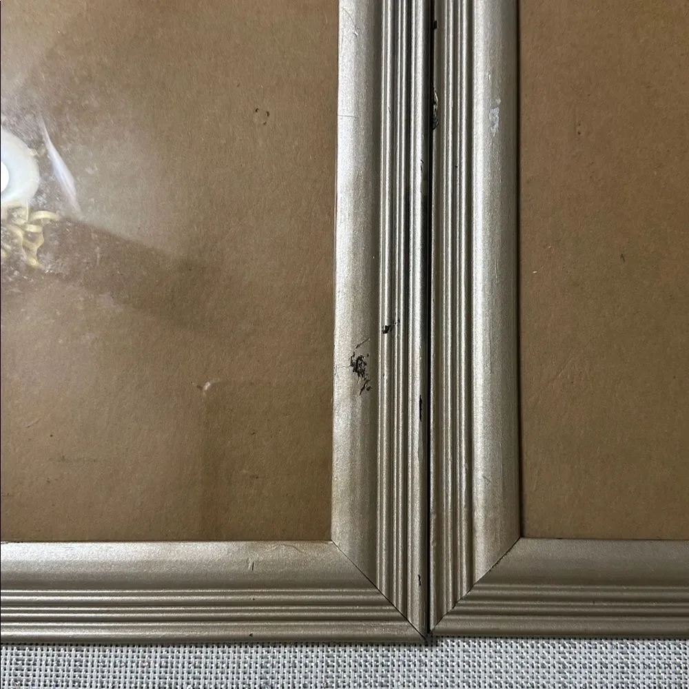 pinnacle Two Picture Art Frames shimmery Gold Distressed Glass Top  16.5 x 13.5”